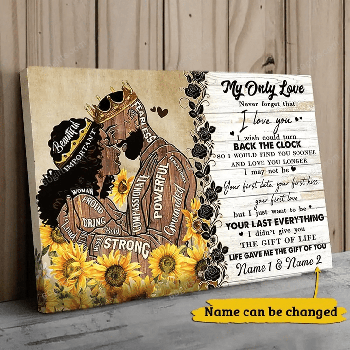 Merry Christmas & Happy New Year Custom Inspirational & Motivational Art Unique My Only Love Black Couple Gift For Couples Lover - Personalized Canvas Print Home Decor