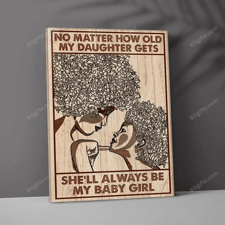 Merry Christmas & Happy New Year Custom Inspirational & Motivational Art Unique Black Mom And Daughter Gift For Mom Mother's Day Gift - Personalized Canvas Print Home Decor