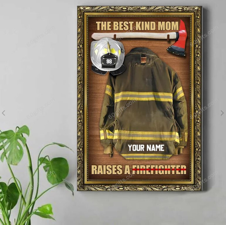 Merry Christmas & Happy New Year Custom Inspirational & Motivational Art Unique Firefighter Armor Clothes And Helmet - Personalized Canvas Print Home Decor