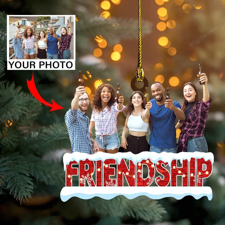 Merry Christmas & Happy New Year Custom Funny Friendship Photo Christmas Ornament - Personalized Christmas Gift For Family, For Her, Gift For Him