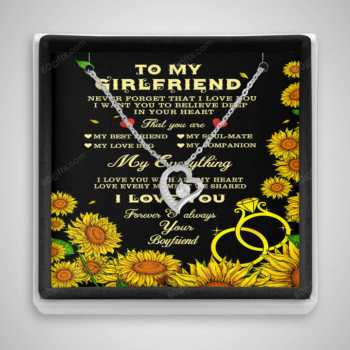 Valentine's Day Gifts 2023, Anniversary Gifts, Birthday Gifts Heart Necklace With Meaning Message Card, Gift Ideas To My Girlfriend My Everything
