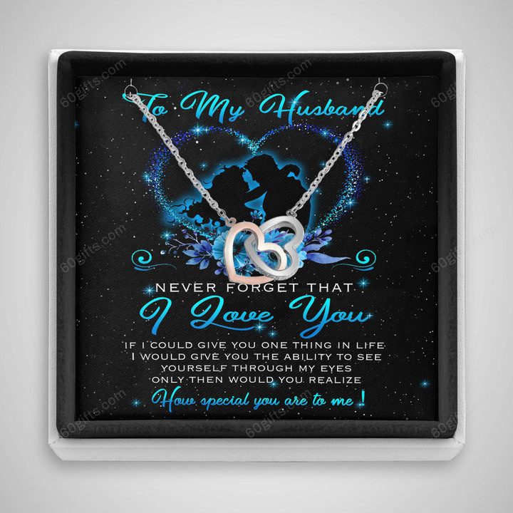 Valentine's Day Gifts 2023, Anniversary Gifts, Birthday Gifts Double Heart Necklace With Meaning Message Card, Gift Ideas To My Special Husband