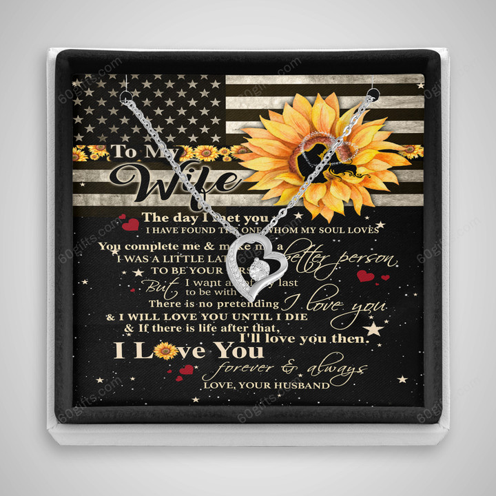Valentine's Day Gifts 2023, Anniversary Gifts, Birthday Gifts Heart Necklace With Meaning Message Card, Gift Ideas To My Wife Sunflower