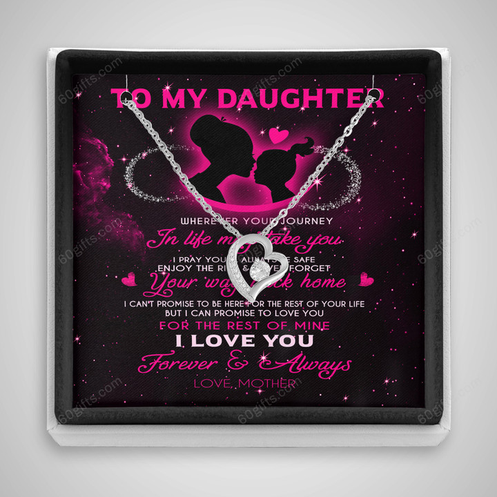 Happy Birthday Gifts 2023 Heart Necklace With Meaning Message Card, Best Gift Ideas To My Daughter Whenever Your Journey