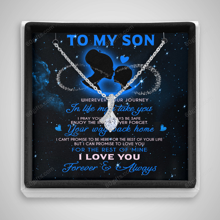 Happy Birthday Gifts 2023 Alluring Beauty Necklace With Meaning Message Card, Best Gift Ideas To My Son Whenever Your Journey