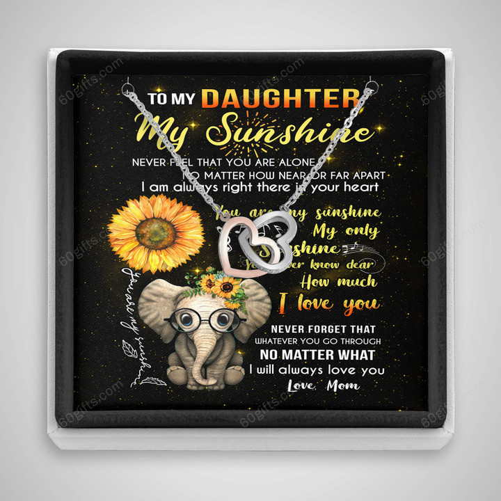 Happy Birthday Gifts 2023 Double Heart Necklace With Meaning Message Card, Best Gift Ideas To My Daughter My Sunshine