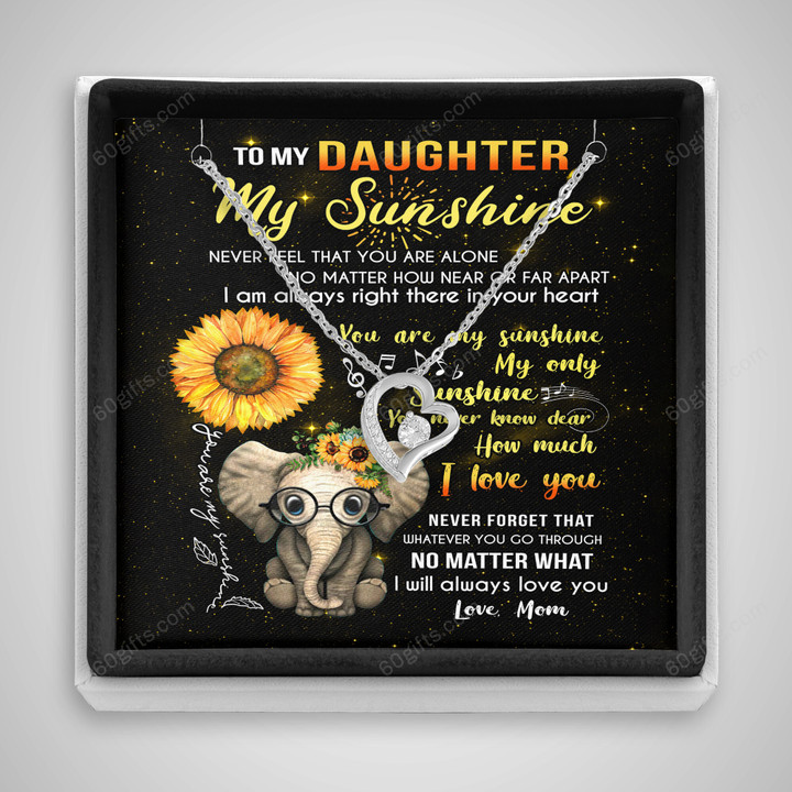 Happy Birthday Gifts 2023 Heart Necklace With Meaning Message Card, Best Gift Ideas To My Daughter My Sunshine