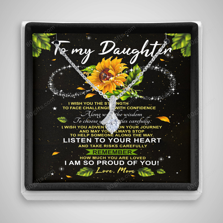 Happy Birthday Gifts 2023 Alluring Beauty Necklace With Meaning Message Card, Best Gift Ideas To My Daughter From Mom I Am So Proud Of You