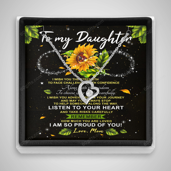 Happy Birthday Gifts 2023 Heart Necklace With Meaning Message Card, Best Gift Ideas To My Daughter From Mom I Am So Proud Of You