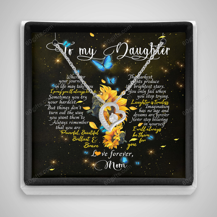 Happy Birthday Gifts 2023 Heart Necklace With Meaning Message Card, Best Gift Ideas To My Daughter From Mom Your Journey