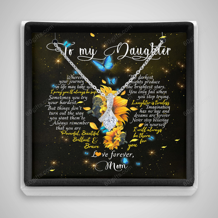 Happy Birthday Gifts 2023 Alluring Beauty Necklace With Meaning Message Card, Best Gift Ideas To My Daughter From Mom Your Journey