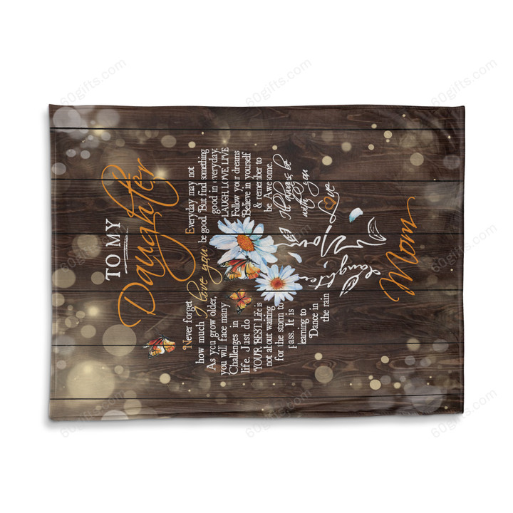 Happy Birthday Gifts 2023 Mom To My Daughter I'll Always Be With You Butterfly Fleece Blanket