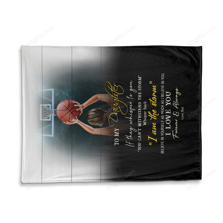 Happy Birthday Gift Ideas 2023 Dad To My Daughter I Love You Basketball Fleece Blanket