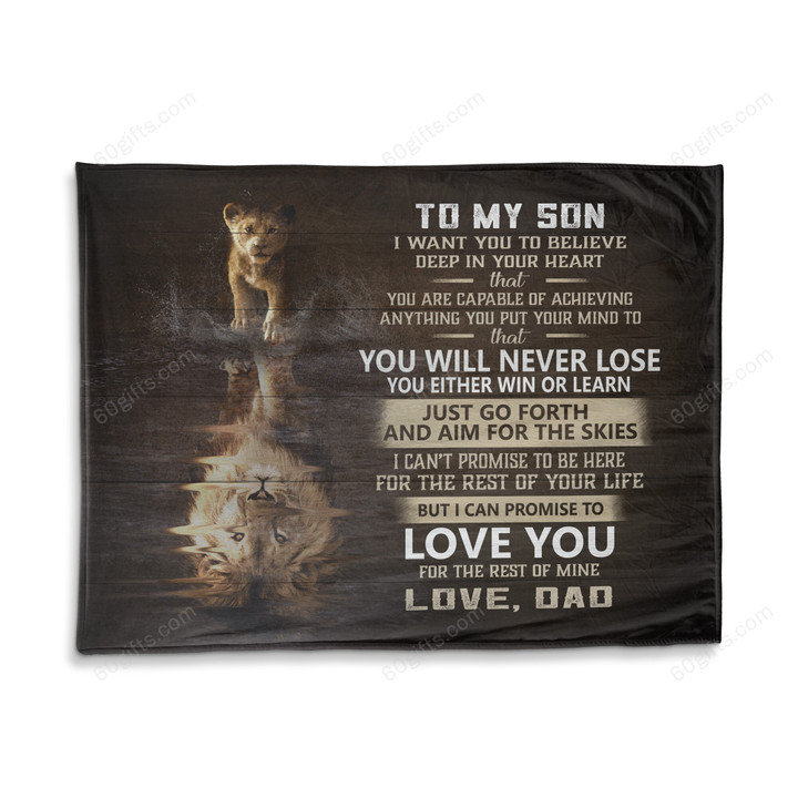 Happy Birthday Gift Ideas 2023 Dad To My Son I Want You To Believe Lion Fleece Blanket