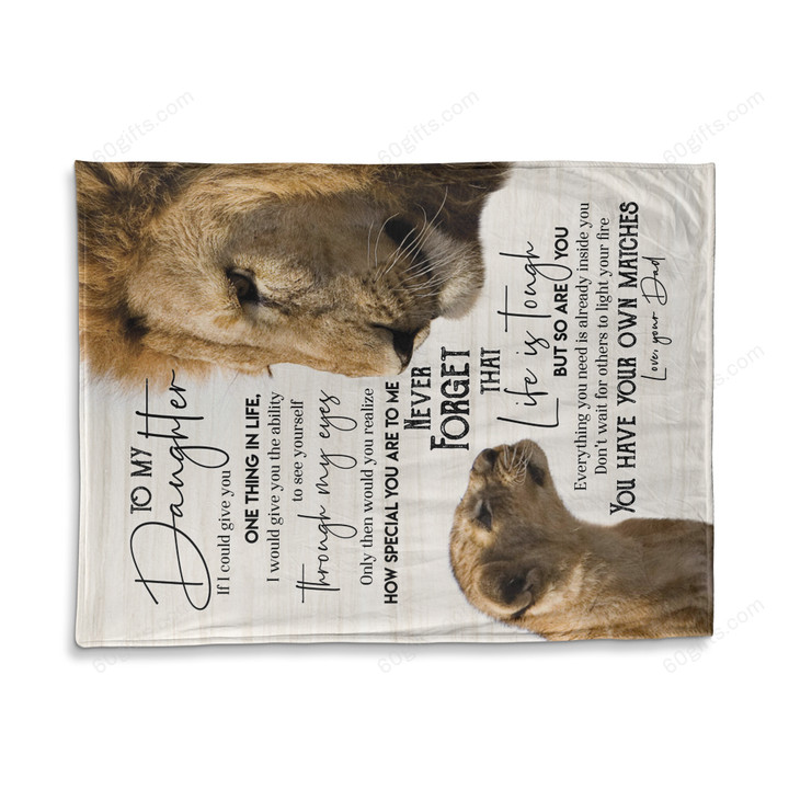 Happy Birthday Gift Ideas 2023 Dad To My Daughter - You Have Your Own Matches Lion Fleece Blanket