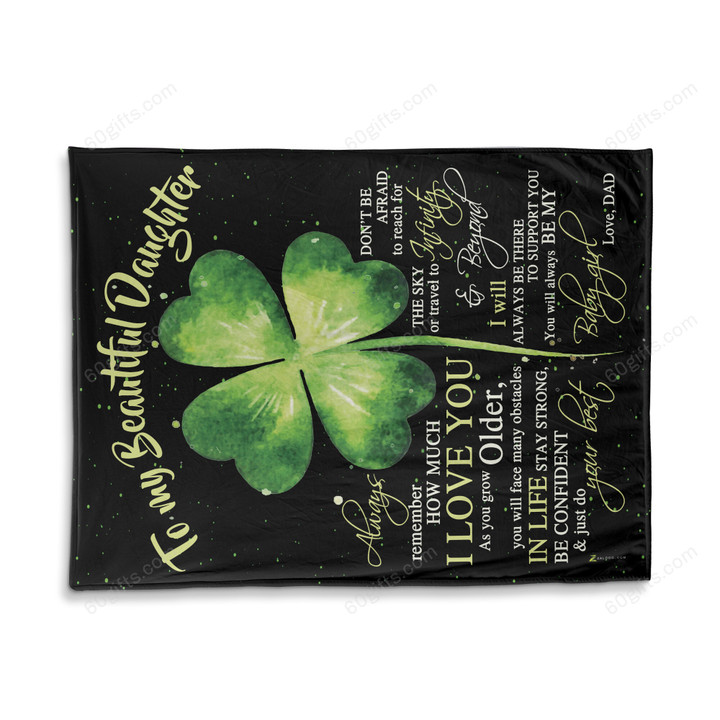 St Patrick's Day Gift Ideas 2023 Dad To My Beautiful Daughter Always Remember Fleece Blanket