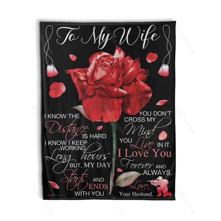 Happy Anniversary Wedding Gift Ideas 2023 Husband To My Wife I Know The Distance Army Fleece Blanket