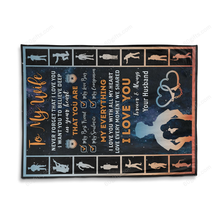 Happy Anniversary Wedding Gift Ideas 2023 Husband To My Wife Never Forget Police Fleece Blanket