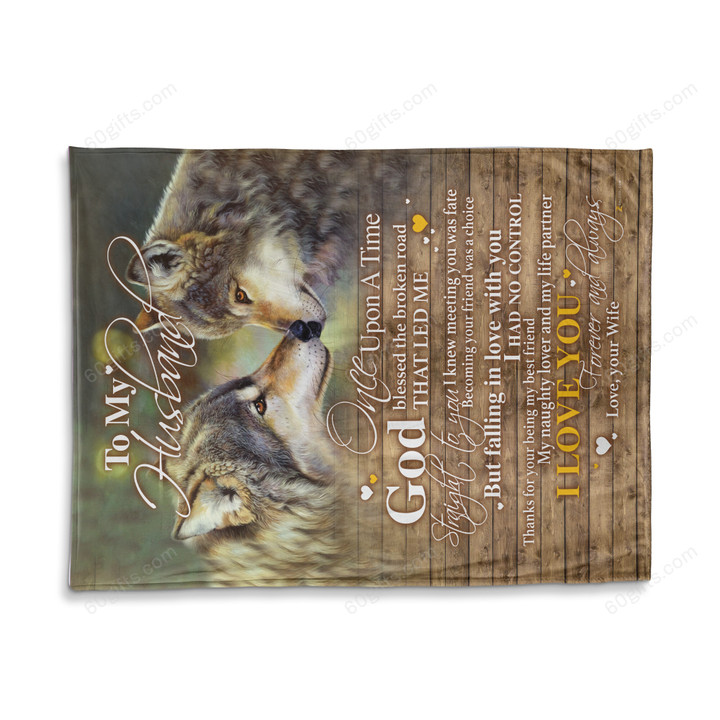 Happy Anniversary Wedding Gift Ideas 2023 Wife To My Husband Once Upon A Time Wolf Fleece Blanket