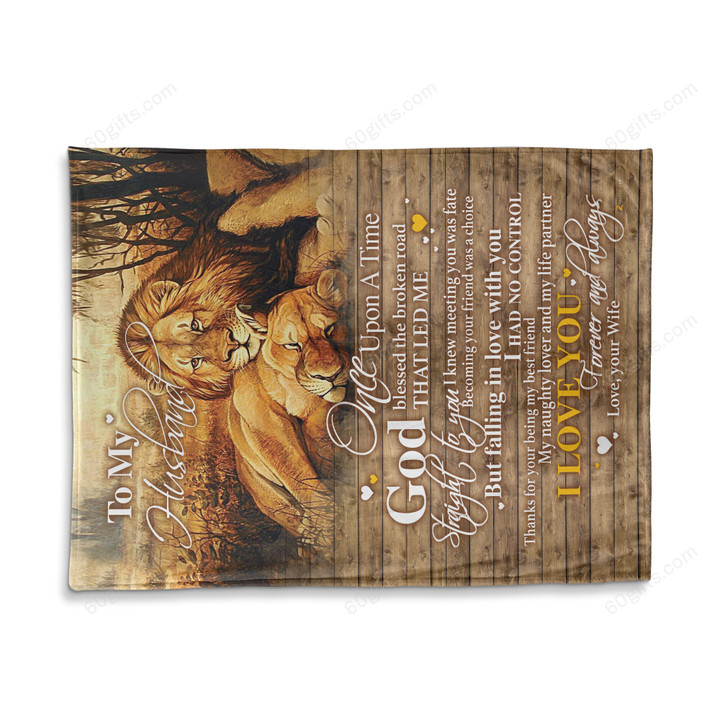 Happy Anniversary Wedding Gift Ideas 2023 Wife To My Husband Once Upon A Time Lion Fleece Blanket