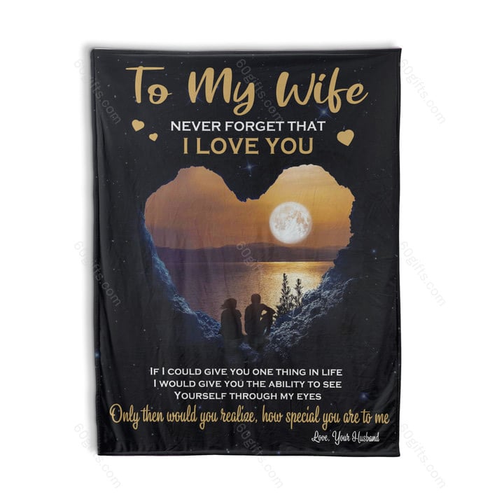 Happy Anniversary Wedding Gift Ideas 2023 Husband To My Wife Never Forget That I Love You Fleece Blanket