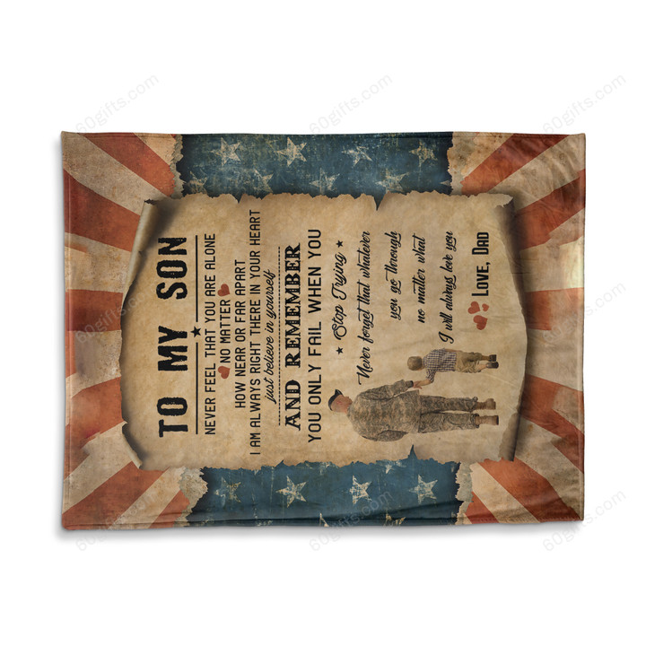 Happy Birthday Gift Inspirational & Motivational Ideas 2023 Dad To My Son I Am Always Right There Army Fleece Blanket