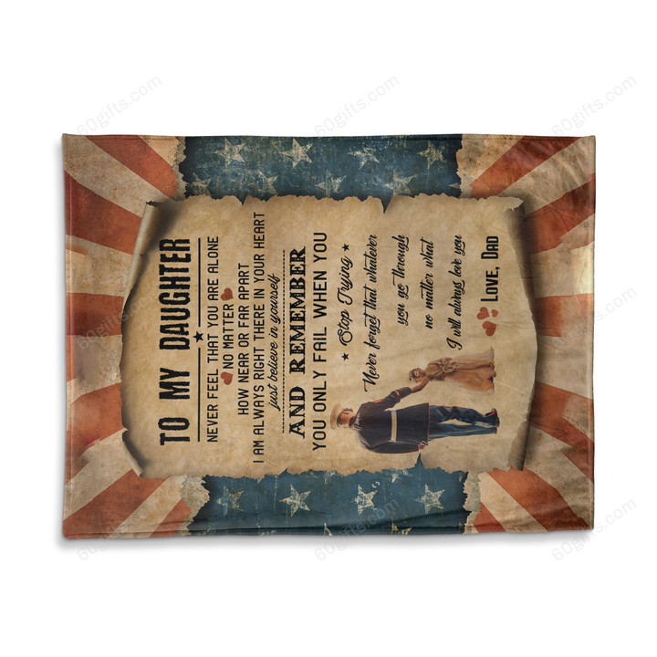 Happy Birthday Gift Inspirational & Motivational Ideas 2023 Dad To My Daughter I Am Always Right There Marine Fleece Blanket