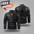 Viking Fleece Trend Leather Jacket Jomungar Until Valhalla