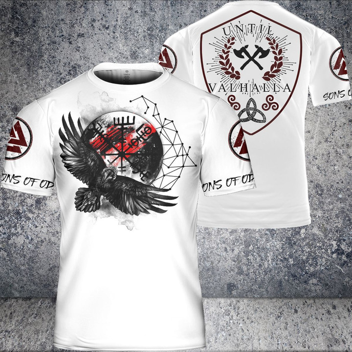Viking T Shirt Raven Valhalla | Viking Hoodie