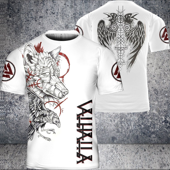 Viking T Shirt Wolf Raven | Viking Hoodie