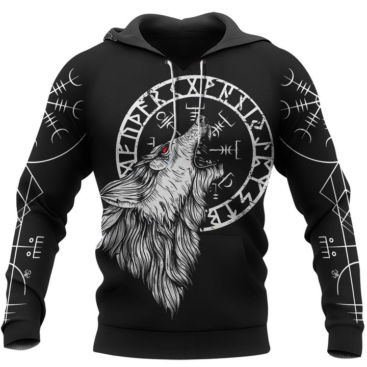 Viking t shirt wolf symbol vegvisir | Viking T Shirt