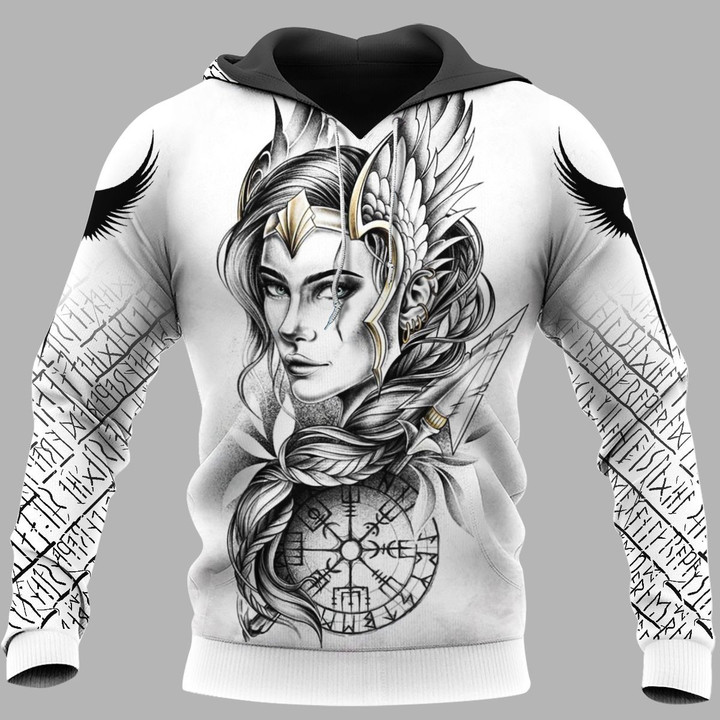 Viking t shirt Valkyrie Wing Raven | Viking hoodie Valkyrie