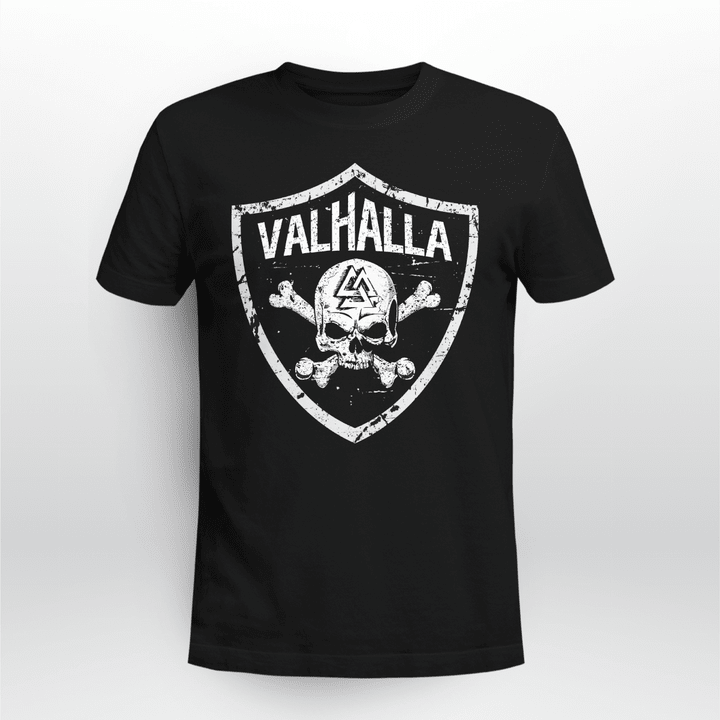 Viking T Shirt valhalla Skull
