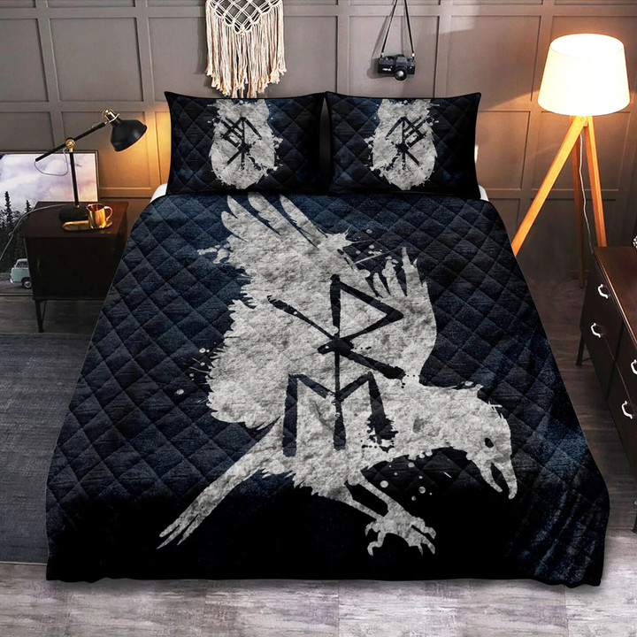 Viking Bedding Set Raven Rune | Viking Bed Set