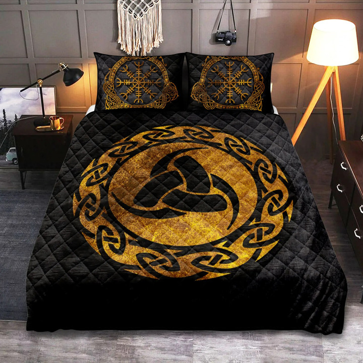 Viking Bedding Set Triple Horn of Odin | Viking Bed Set