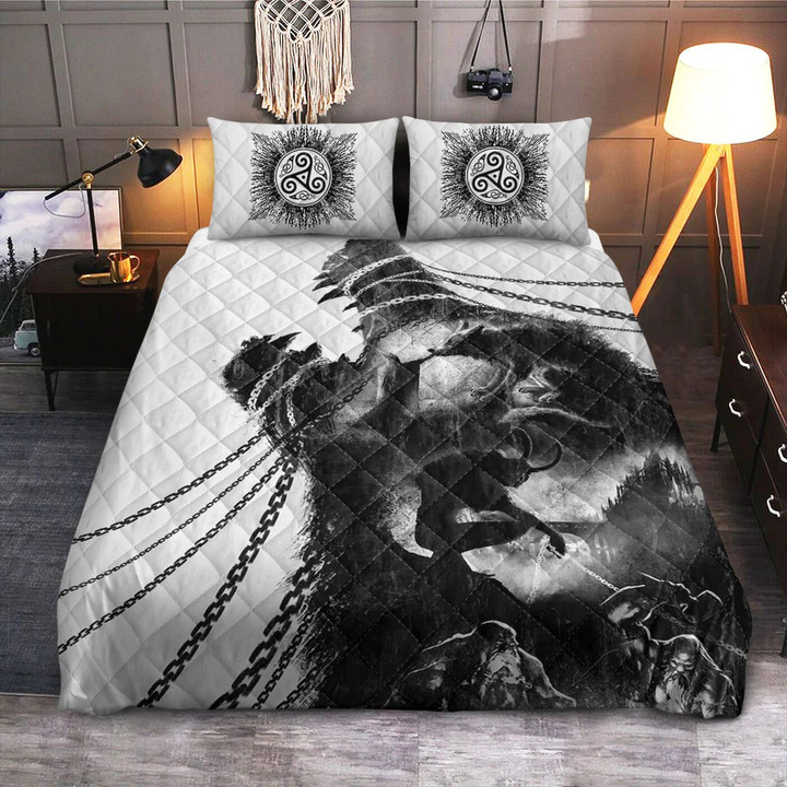 Viking Bedding Set Wolf Vegvisir | Viking Bed Set