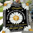 Cross In Daisy Blanket - Love Protect And Support Fleece Blanket Quilting Mom's Gift For Daughter