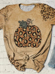 Fall Leopard Pumpkin 3D Hoodies T-Shirt Long Sleeve Halloween Thanksgiving Gifts For Men Women Friends