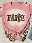 Christian Faith Leopard 3D Hoodies T-Shirt Long Sleeve Christmas Gifts For Girls Women Friends