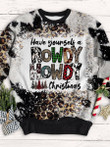 Cowhide And Leopard Xmas Hoodies - Howdy Christmas 3D Hoodies T-Shirt Long Sleeve Gifts For Men Women Friends