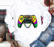 Video Game Gamer Mardi Gras 2D T-Shirt For Kids Children