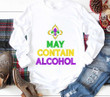 May Contain Alcohol Funny Mardi Gras T-Shirt Gift For Adults Men Women