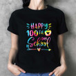 Tie Dye Happy 100th Day of School T-Shirt Gift For Student Teacher