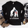 Let's Go Brandon Bigfoot With American Flag T-Shirt Gift For Men Women