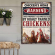 Chicken's Home Warning Metal Sign Outdoor Garden, Address Sign, Sign Rustic Décor House - MCW195