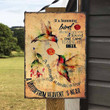 Memory Through Hummingbird Couple Metal Sign Outdoor Garden, Address Sign, Sign Rustic Décor House - MMH160