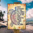 Turtle In Ocean Metal Sign Outdoor Garden, Address Sign, Sign Rustic Décor House - MTO116