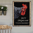 Black Rooster But Did You Wash Yours Hands Metal Signs Décor Home for Farm - MBR080
