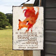 Fox Brave Strong Metal Sign Outdoor Garden, Address Sign, Sign Rustic Décor House - MFox135