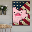 Lovely Pig Farm USA Flag Metal Sign Outdoor Garden, Address Sign, Sign Rustic Décor House - MPig307